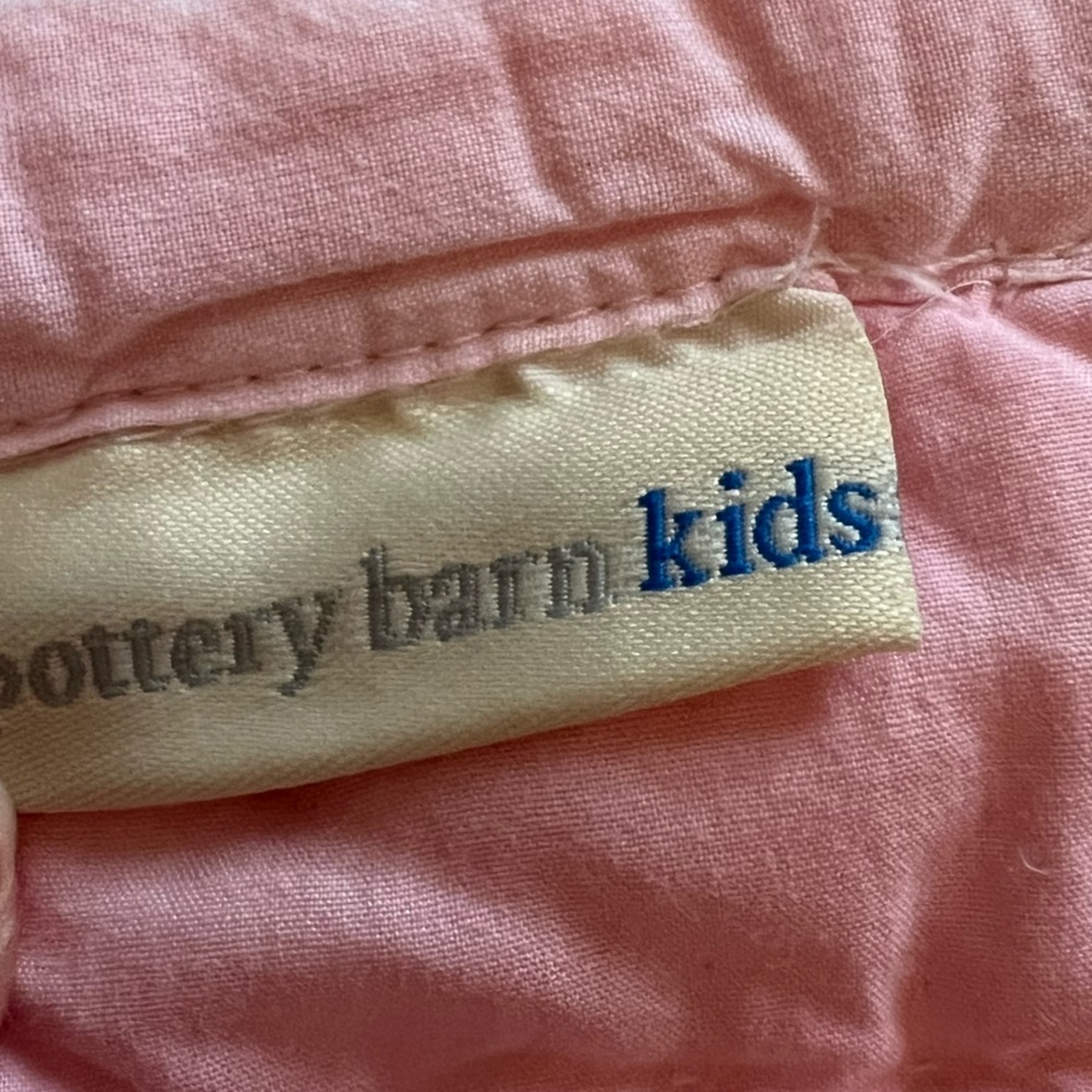 Pottery Barn vintage Kids embroidered Patchwork Quilt daisy garden birds floral - Picture 10 of 11